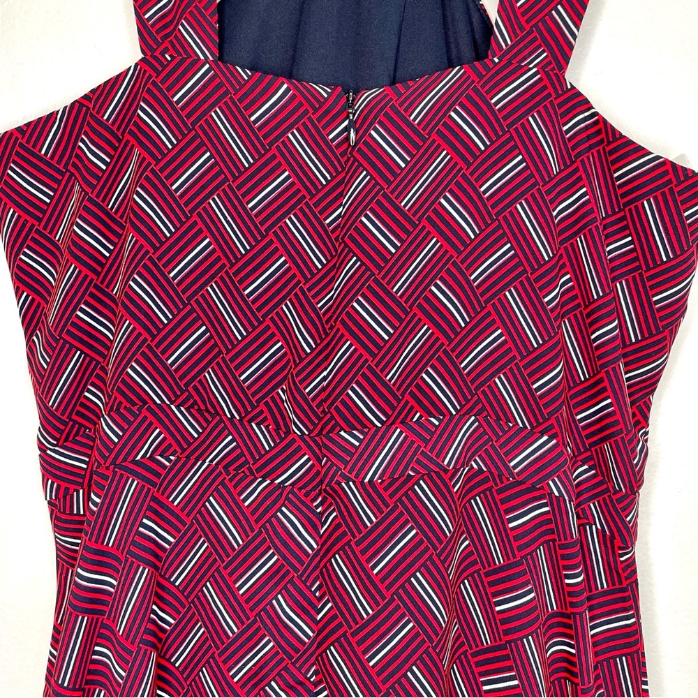 SOLD Banana Republic Wrap Halter Midi Dress Size 6 Basketweave Red - Picture 5 of 11